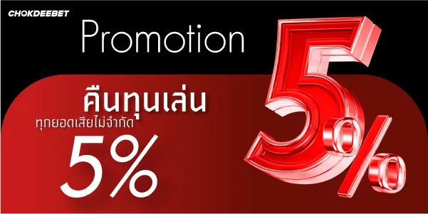 คืนทุนเล่น ทุกยอดเสียไม่จำกัด 5%